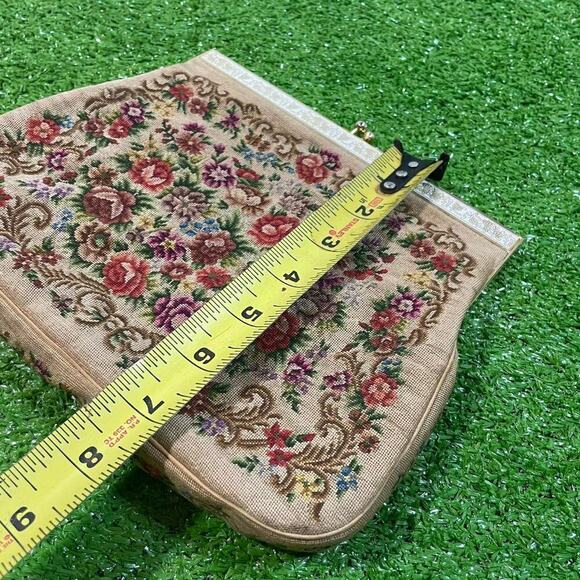 Vintage Floral Clutch Tapestry Handbag Purse Frame Boho Cottagecore - Picture 7 of 8